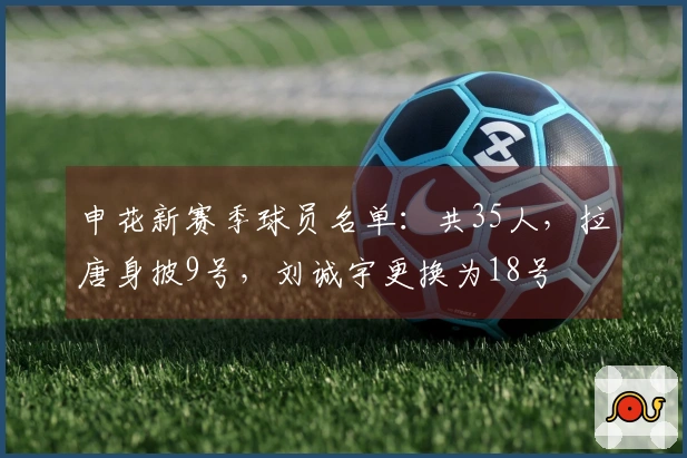 申花新赛季球员名单：共35人，拉唐身披9号，刘诚宇更换为18号